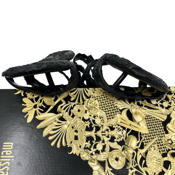 Melissa + Campana Barroca Black Gladiator Jelly Sandals Womens Size US 10 NEW - Picture 7 of 10